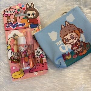 Cute Labubu Cartoon Lip Balm Set with Coin Purse